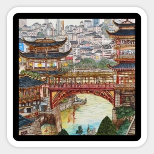 Chongqing city drawing Sticker